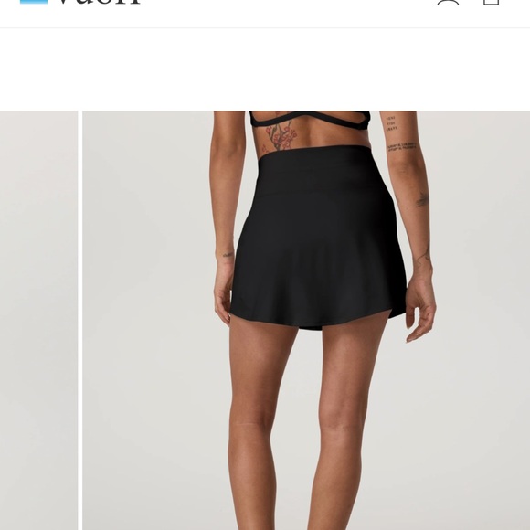 Vuori Black Athletic Skort with Built-In Shorts - Picture 4 of 8